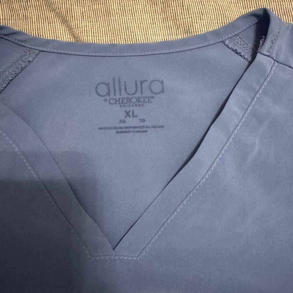 Cherokee Allura V-Neck Scrub Top in Blue